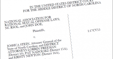 NARSOL’s North Carolina case clears hurdle, proceeds to discovery NARSOL’s North Carolina case clears hurdle, proceeds to discovery